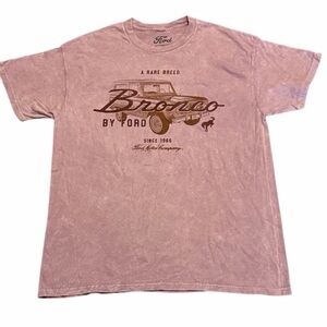 Ford Bronco Graphic Tee Pink A Rare Breed Vintage Style Shirt Large Unisex